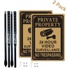 2 Pack Private Property No Trespassing Signs with 36-Inch Metal