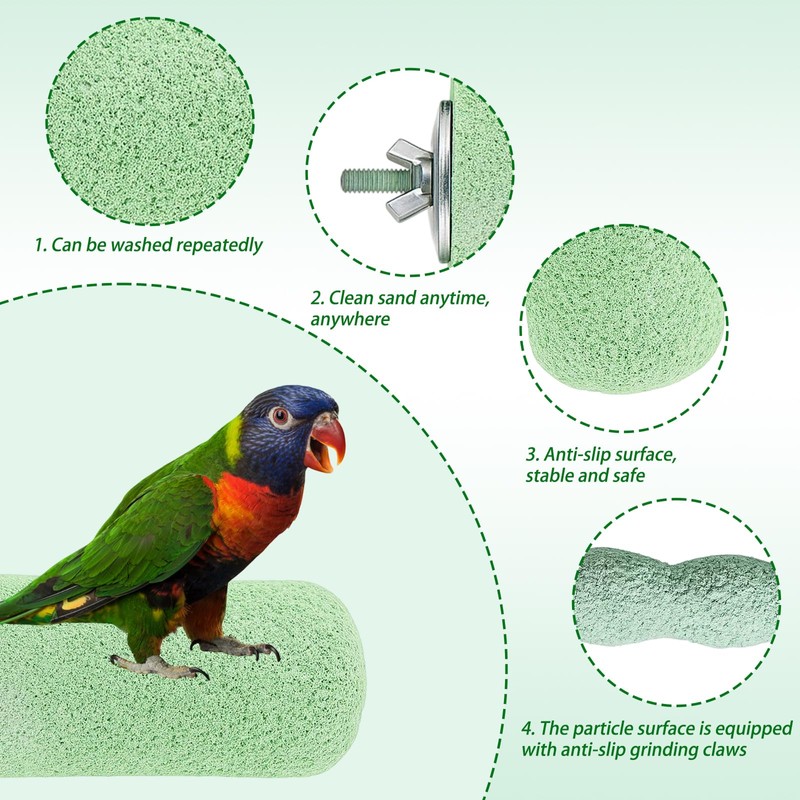 2 Pcs Parrot Perch, Bird Perch for Cage with Wavy