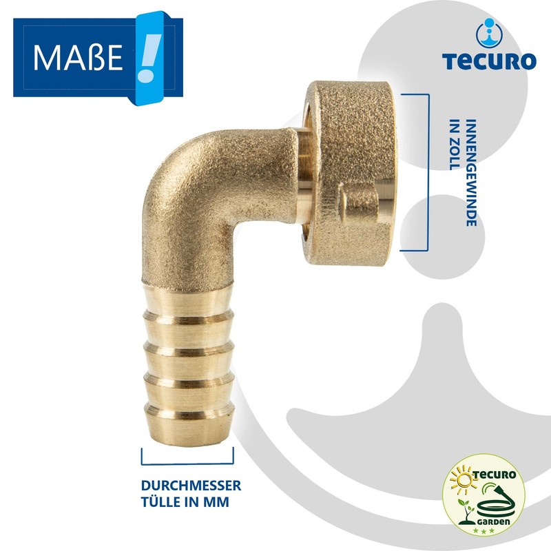 tecuro Hose Fitting with 3/4 Inch Nut x 90° Spout