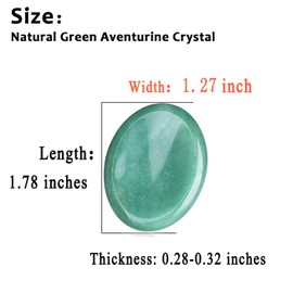 XIANNVXI Green Aventurine Worry Stone Polished Thumb Stone Healing Stone Gemstone Meditation Accessories Reiki Crystal Oval Stone for Anxiety Stress Relief Relaxation