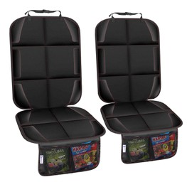 Gowhalle Car Seat Protector, Non-Slip Rubber Padded Backing Seat Protector for Child Seats, Waterproof Thickest Padding Car Seat Protector Under Baby Seat - No Imprint (Red-2pcs)