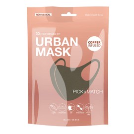 Basic Sense Copper Infused Washable Reusable plain Face Coverings Masks Made in South Korea (Hunter Green)