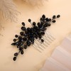 Rumtock Black Rhinestones Beads Black Hair Comb Side Headpiece for