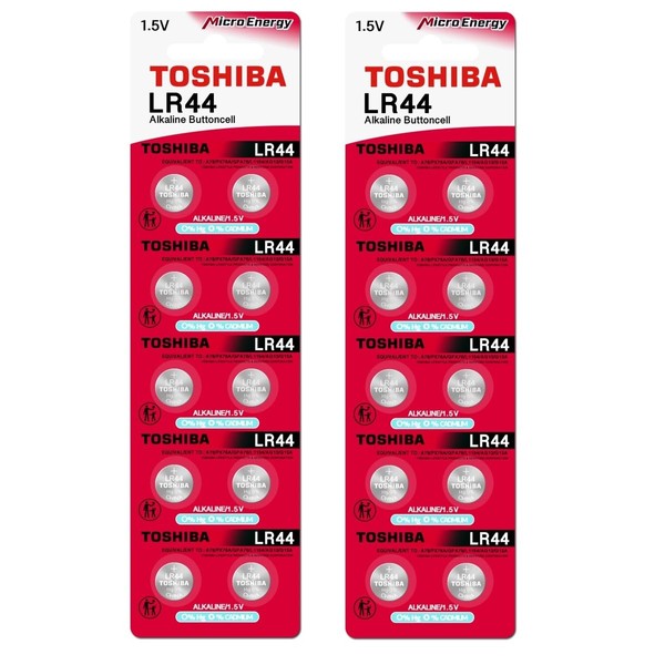 Toshiba LR44 AG13 Alkaline 1.5 Volt Batteries x20