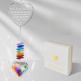 Memorial Gift for Loss of Loved One, Crystal Suncatcher Sympathy Bereavement Keepsake for Mom Dad, Funeral Remembrance Present for Window Home Decor