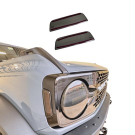 Smoked Acrylic Grille Side Marker Light Covers for Bronco 2021,2022,2023,2024,2025