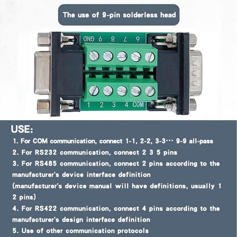 PENGLIN DB9 Male to Female Breakout Board Connector, RS232 D-SUB