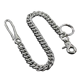 Heavy Metal Biker Punk Wallet Chain Long Pants Key Chain for Men Silver Tone (50cm)