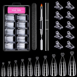 Yesimola 100 Stücke Dual Nail Forms Set,Profi Nagelverlängerung Polymer Gel Nägel Verlängerungsform mit Dual-Ended Nagel Pinsel,für Polygel Extension Maniküre Nagelkunst Design Salon DIY 10 Größen