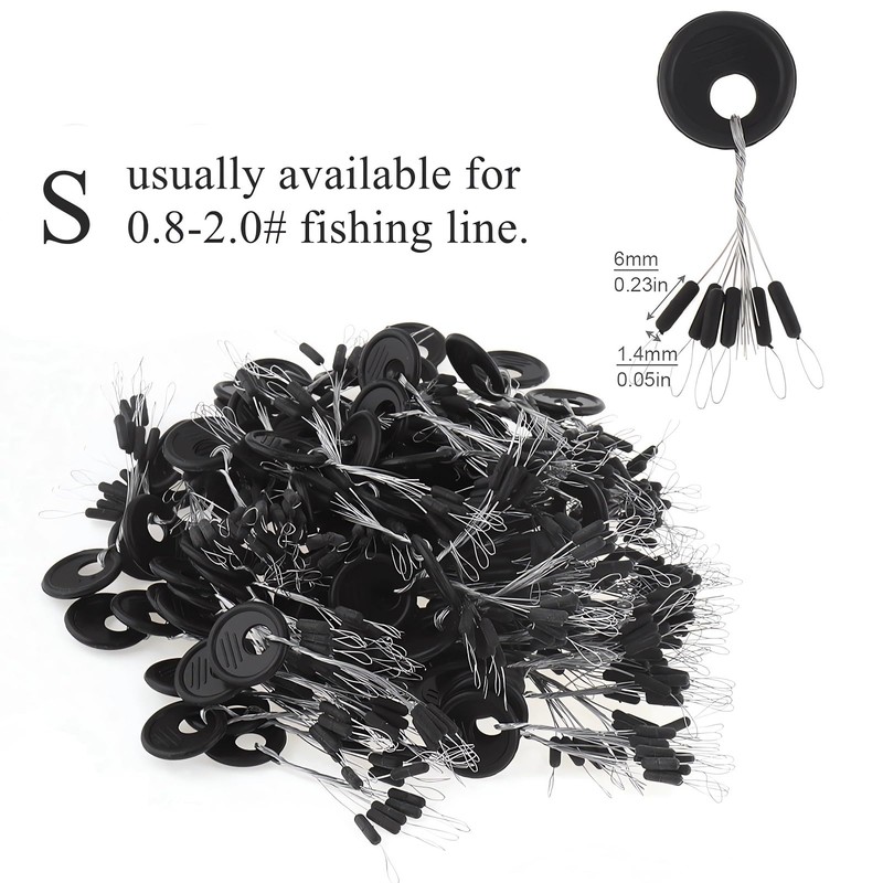Conskyee 600 Pieces Fishing Rubber Bobber Stops, 6 in 1