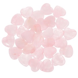 Piedras de Cuarzo Natural en Forma de Corazón 20 MM 30 Piezas Pulidas de Cristal Rosa para Decoración de Jardines Joyería DIY y Manualidades Cristales