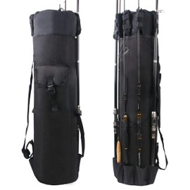 JOGFFDE Fishing Pole Rod Holder Bags, Fishing Organizer Case Carrier Reel Pole Storage Bags Waterproof Fishing Gear Organizer Travel Carry Bags