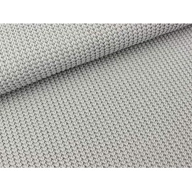 Nooteboom Knitted Fabric Chunky Knit Ribbed Light Grey Plain