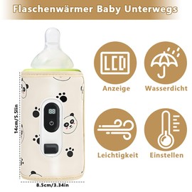 Aohcae Bottle Warmer Baby On the Go Baby Bottle Warmer On the Go with LCD Display Baby Bottles Warmer On the Go 21 Adjustable Temperature Bottle Warmer Baby Portable for All Bottles
