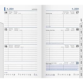 BRUNNEN Weekly Replacement Calendar Model 756 2024 2 Pages = 1 Week Sheet Size 8.7 x 15.3 cm White