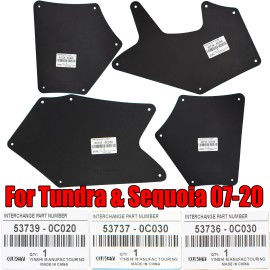XUKEY Splash Shield For Toyota Tundra 2007-2020 Apron Seal Mud Flap Mud Guards Fender