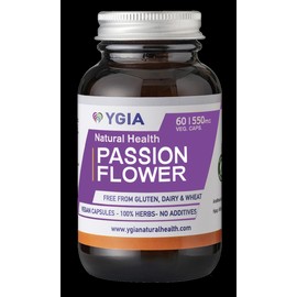 YGIA PASSION FLOWER 550MG. NATURAL SEDATIVE, SOOTHES NERVES 60VEGETABLES