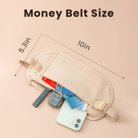 Omnpak Travel Money Belt, Hidden Waist Wallet Anti Theft Unisex Travel Pouch with Double Pocket to Protect Cash, Credit Cards, Passport Holder