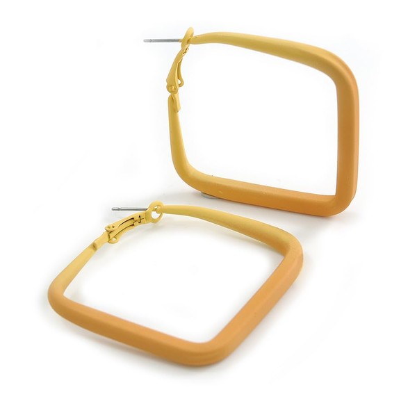 45mm D/Slim Square Hoop Earrings in Matt Finish (Yellow Shades)