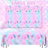 Mermaid Tablecloth for 1st-6th Girl Birthday Party Decorations,Under The Sea