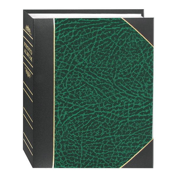 Pioneer Photo Albums BT-68 100-Pocket Leatherette Cover Ledger Style Le Memo Photo Album, 6 by 8-Inch, Green and Black
