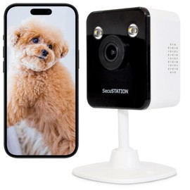 SecuSTATION Domestic Manufacturer Kamemaru D Mini Indoor Monitoring Pet Camera Compact 3-megapixel Nighttime Photography Wireless WiFi with Microphone and Speaker Cloud Recording Compatible with
