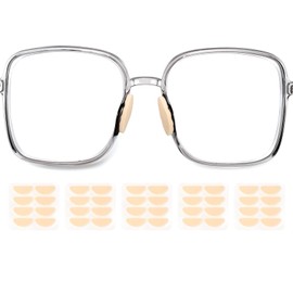 HARFINGTON 5 Pairs Eyeglass Nose Pads Soft Foam Anti Slip Glass Nose Pads Adjustable Non-Slip 1.5mm Self-Adhesive D-shaped Glasses Nose Pads for Plastic Frames Glasses, Skin Color