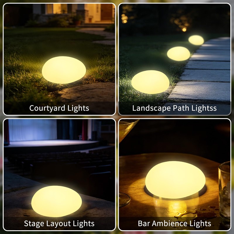 Yesinaly Solar Powered Outdoor Lights - Waterproof Garden Path Lighting,