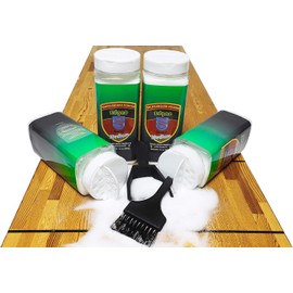 YDDS Shuffleboard Wax - Shuffleboard Sand 4 Pack with Mini Brush and Dustpan Set (4 x 14oz)