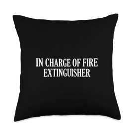 In Charge Of Fire Extinguisher Throw Pillow