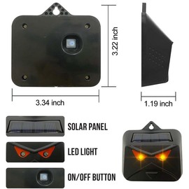 4 Pcs Racoon Repellent Outdoor - Deer Repellent - Predator Eyes Animal Deterrent - Skunk Deterrent - Animal Repellent Outdoor - Solar Animal Repeller