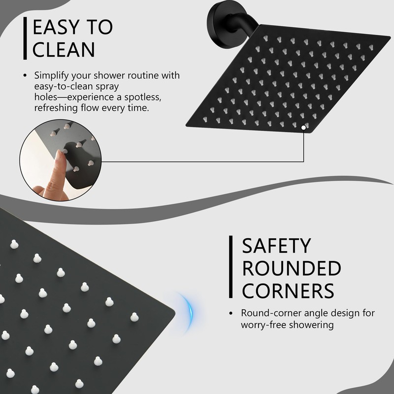 GUOYINDONG 2 Handle Shower Faucet Set, Matte Black Two Handle