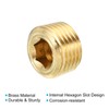 PATIKIL 1/8" 1/4" 3/8" 1/2" 3/4" NPT Brass Hex Countersunk
