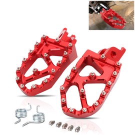 JFG RACING Dirt Bike Foot Pegs,Lengthen CNC Rest Pedal Footpegs for CR125 CR250 02-11/CRF150R 07-24/CRF250R 04-24/CRF300L 21-24/CRF450R 02-24/CRF250X CRF450X CRF250RX CRF450RX CRF450RL CRF250L-Red