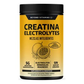 Creatina Monohidratada en Polvo con Electrolitos y Ciclodextrina | Pre Workout - Efervescente | Disuelve rápido -Con Scoop Dosificador - Creatine Monohydrate Pre Entreno - Gym Maracuyá
