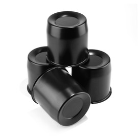 DewFlew 4Pcs 5.15" Push Through Wheel Center Caps Stainless Trailer Hub Cap for Truck SUV RV Wheel Rim (Fit 5.15" Bore 4.92" H Matt Black)