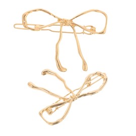 Baluue 2pcs Girls Bow Hair Clips Satin Ribbon Bowknot Clips Hairpin Barrette for Women