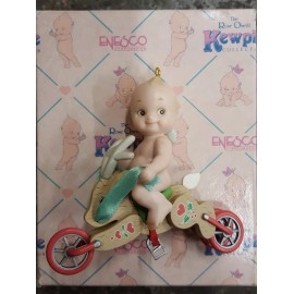 ROSE O'NEILL KEWPIE ON A REINDEER TOY HANGING ROSE O'NEILL ORNAMENT 1993 RETIRED 23YRSOLD NIB