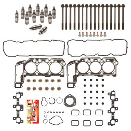 Domestic Gaskets HSHBLF8-30301G Lifter Replacement Kit Compatible With 05-12 Dodge Dakota Durango Jeep 3.7 SOHC Graphite Head Gasket Set, Head Bolts, Lifters
