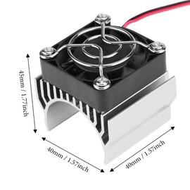 RC Motor Heat Sink with Cooling Fan, RC Heat Sink Cooling Fan for 1/10 Scale Electric RC Car 540/550 / 3650 Motor Replacement Upgrade Part Accessory(Silver)