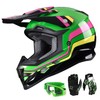 GLX GX623 Youth ATV/Dirt Bike Helmet Combo - Retro Green,