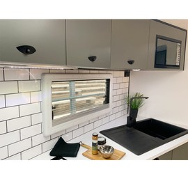 Dream Lighting Black Zinc Alloy Half Moon Handle Push Lock Latch Knob Camper RV Caravan Motorhome Kitchen Cabin Cupboard Drawer 2 PCS Pack