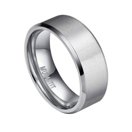 Mabohity Men's / Women's Matt and Highly Polished Titanium Ring Titanium Wedding Ring Engagement Ring Friendship Ring Partner Ring Wedding Band Silver 4 mm 6 mm 8 mm 10 mm Width, Size 47 to 72,