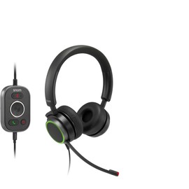 Snom A330D Wired Over-Ear Headset - Headset with Microphone Wireless, Headphones Cable, Gaming Headset Wireless with Microphone & Passive Noise Cancellation - Phone 00004598