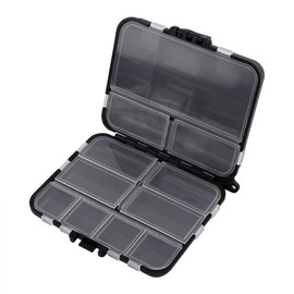 FECAMOS Fishing Tackle Boxes,Bait Plastic Storage Box,26 Individual Compartments Lure Storage Box,Portable Black Plastic Bait Storage Box
