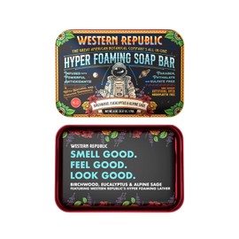 Western Republic Hyper Foaming Soap Bar (2 Pack) | Birchwood, Eucalyptus & Alpine Sage | Ultra-Lathering Bar Soap for Men with Hydrating & Anti-Aging Ingredients
