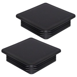 SKIR'CO (2 pcs) Square Plastic Plugs 100 x 100 mm, Mat Tube End Caps, Square Tube Inserts, Fence Post Plugs, Black RAL 9005