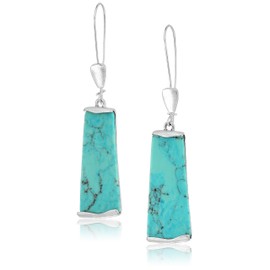 Robert Lee Morris Soho Womens Turquoise Geometric Stone Dangle Earrings, Turquoise/Silver 4