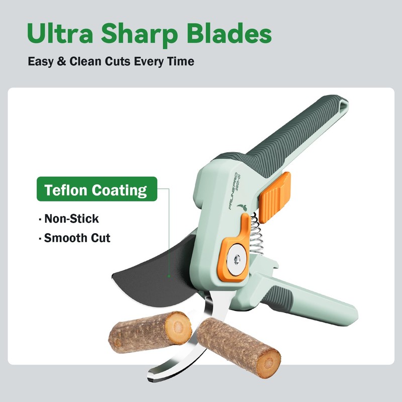 PrunePro 8" Professional Pruning Shears for Gardening 2 Pack Bypass