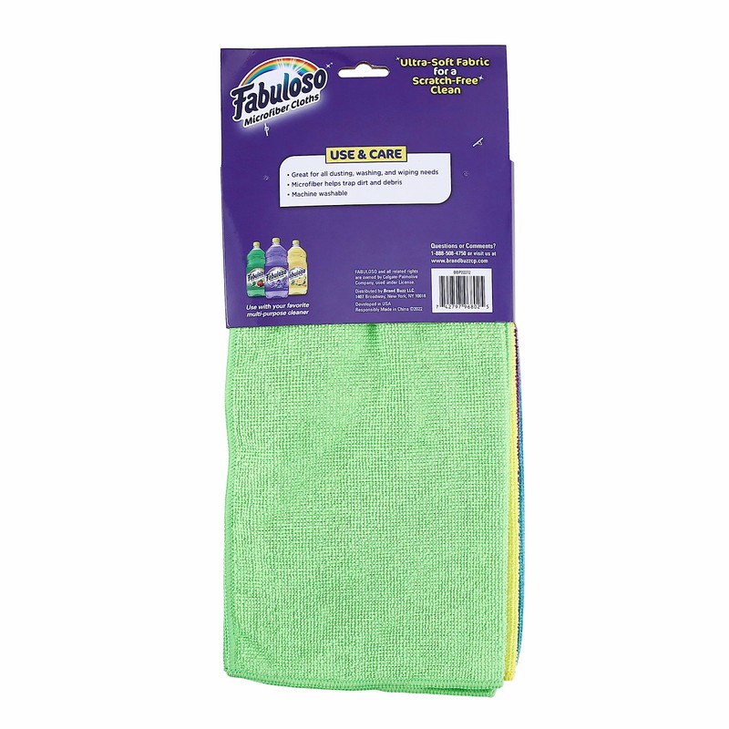 Fabuloso Microfiber Cleaning Cloths - Rainbow Colors - Lint-Free Microfiber